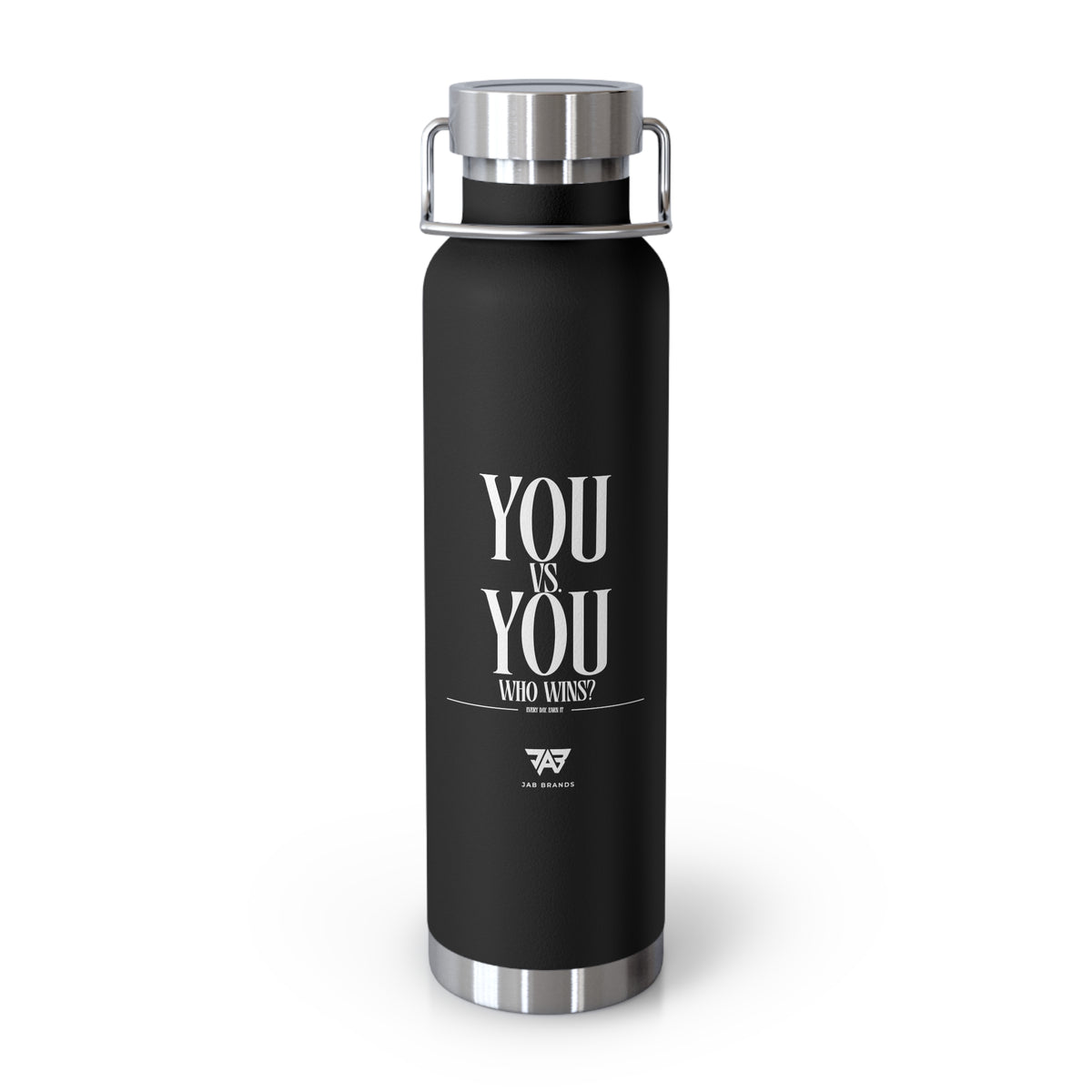 22oz Copper Vacuum Water Bottle — 'You vs You' Motivational Insulated Bottle