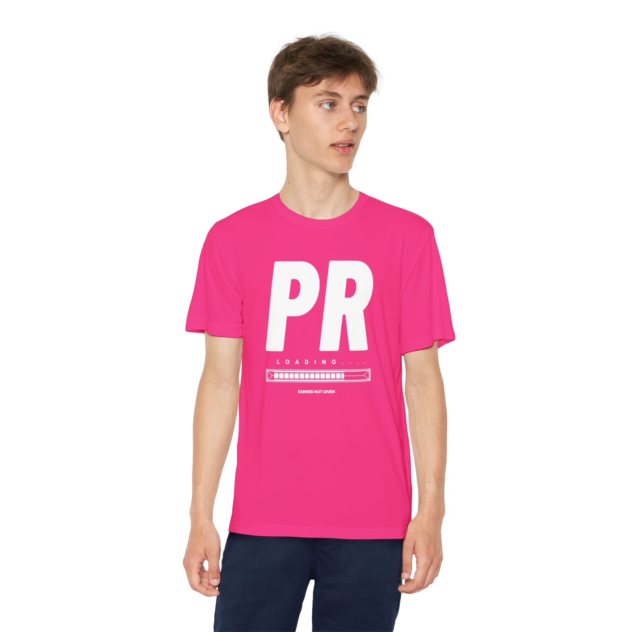White PR Loading Youth Performance Shirt — Athletic Training Shirt (Youth)