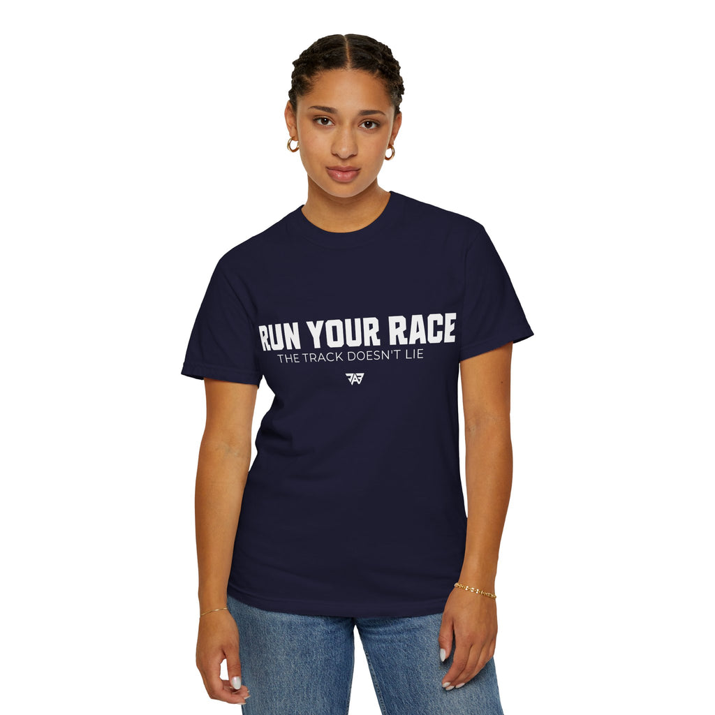 Run Your Race T-Shirt —  Track & Field Lifestyle Shirt (Adult)