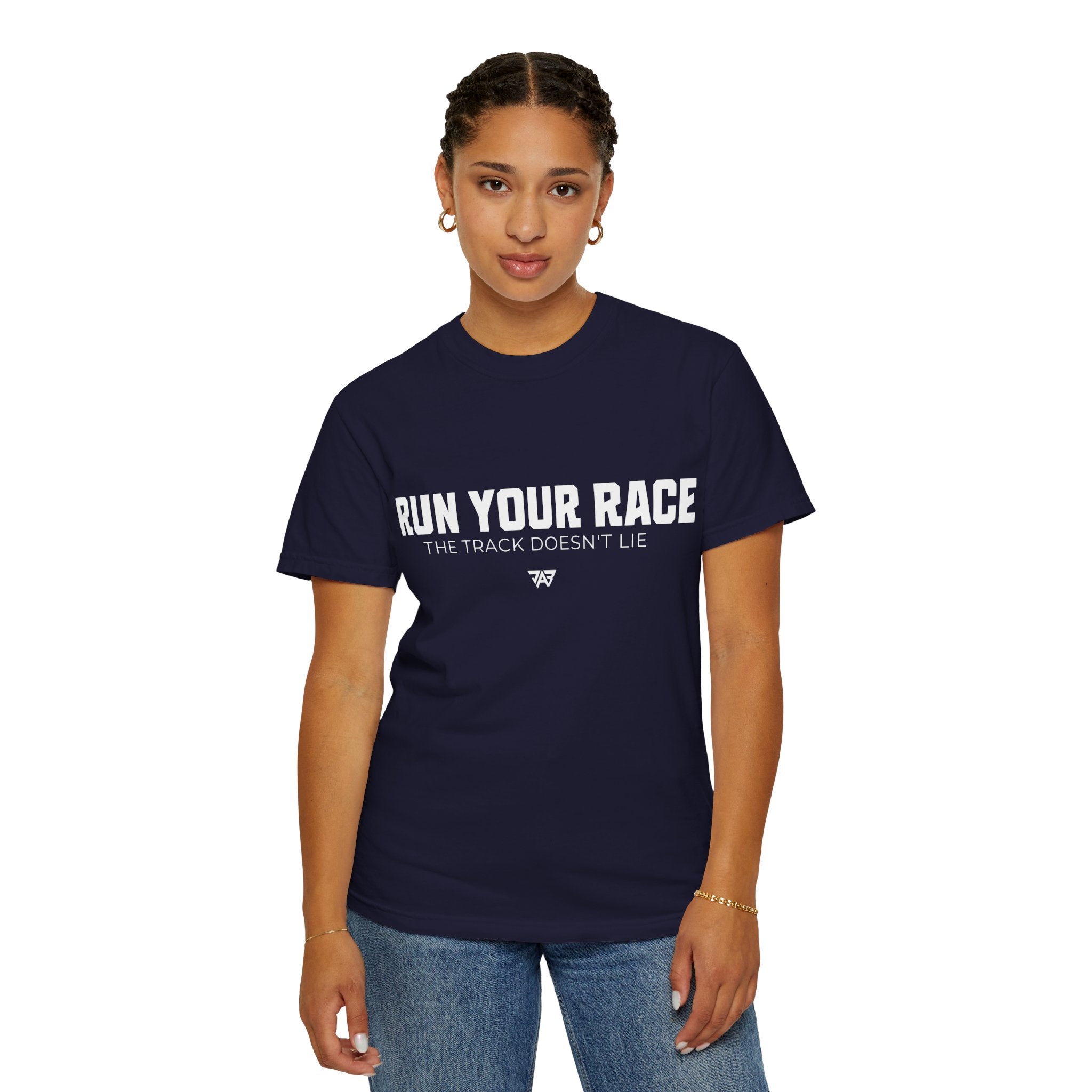 Run Your Race T-Shirt —  Track & Field Lifestyle Shirt (Adult)