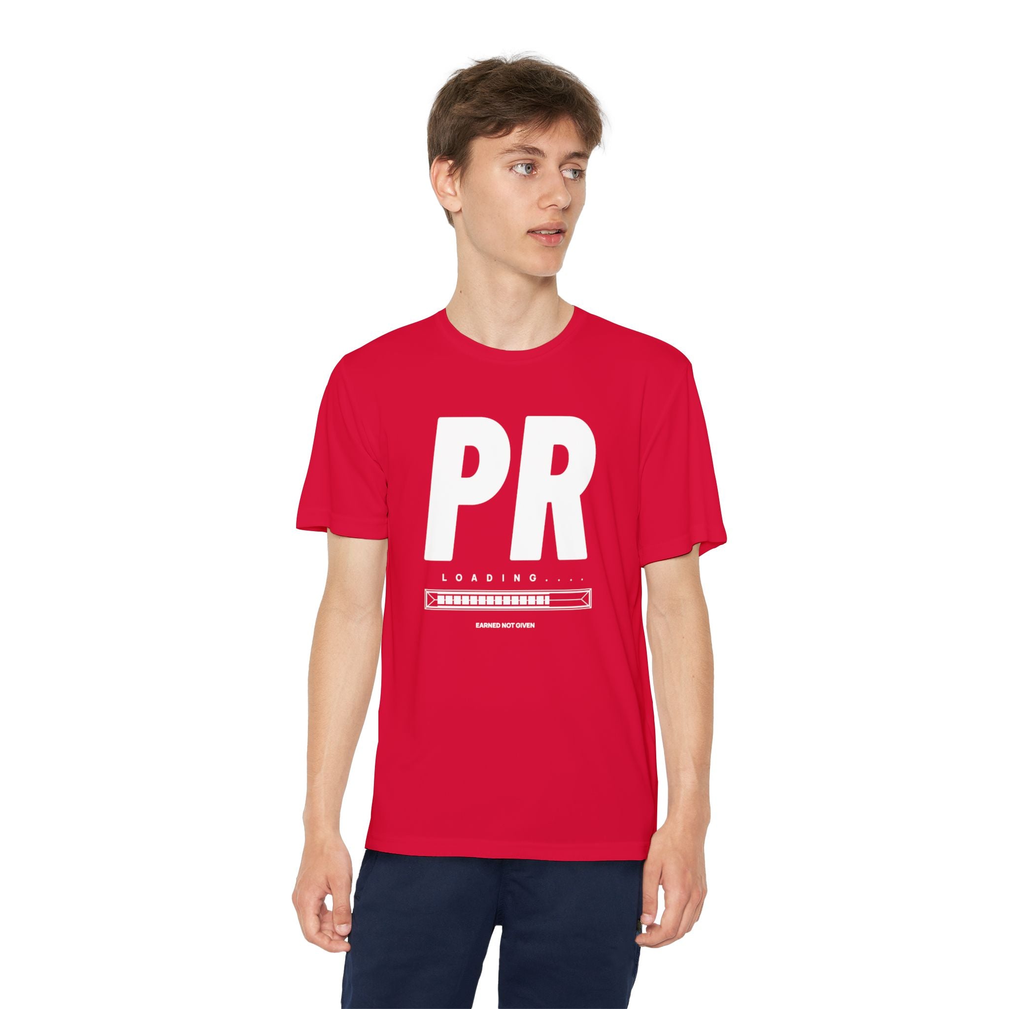 White PR Loading Youth Performance Shirt — Athletic Training Shirt (Youth)