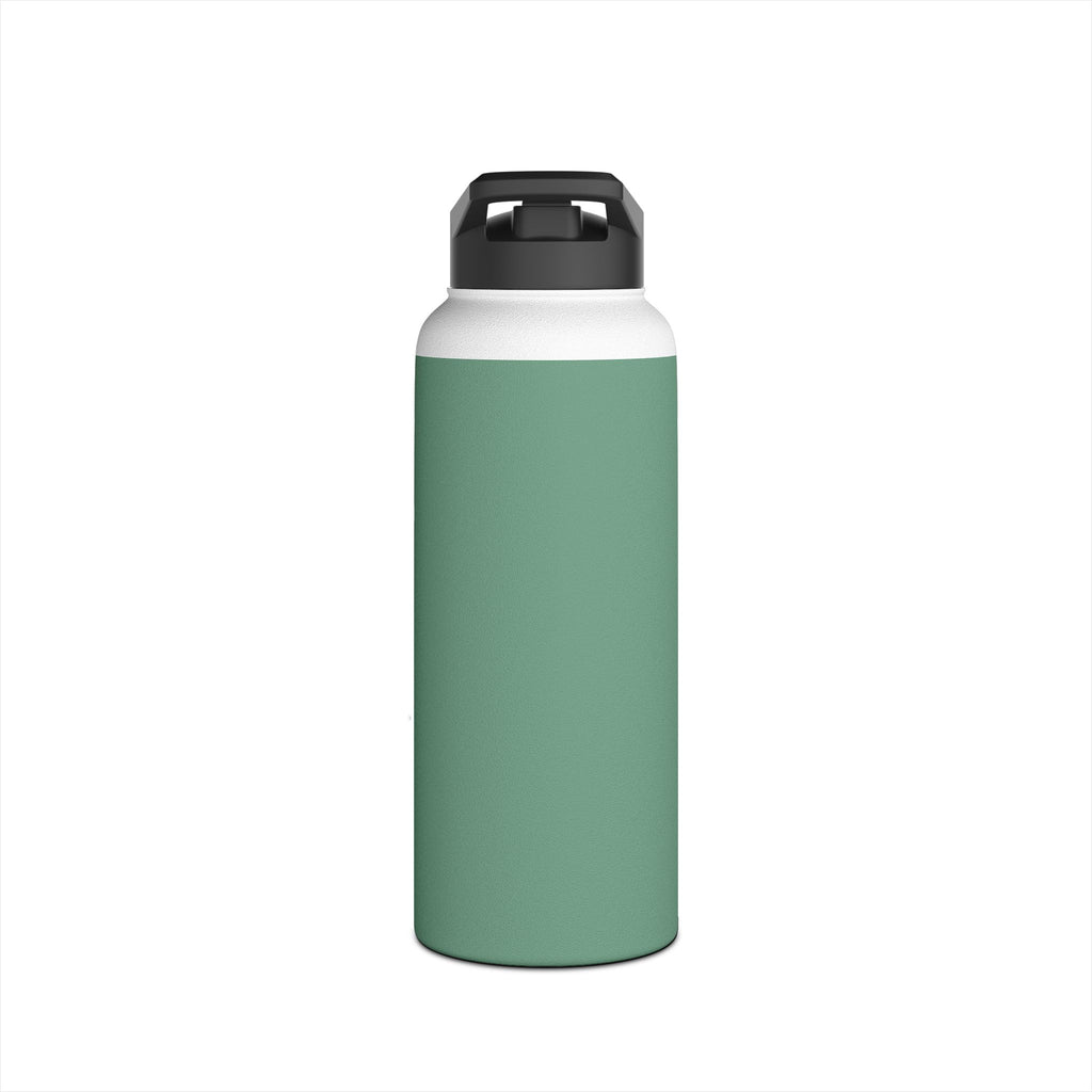 Mint Green Track Life Stainless Steel Water Bottle — "Work. Build. Repeat." Sports Bottle