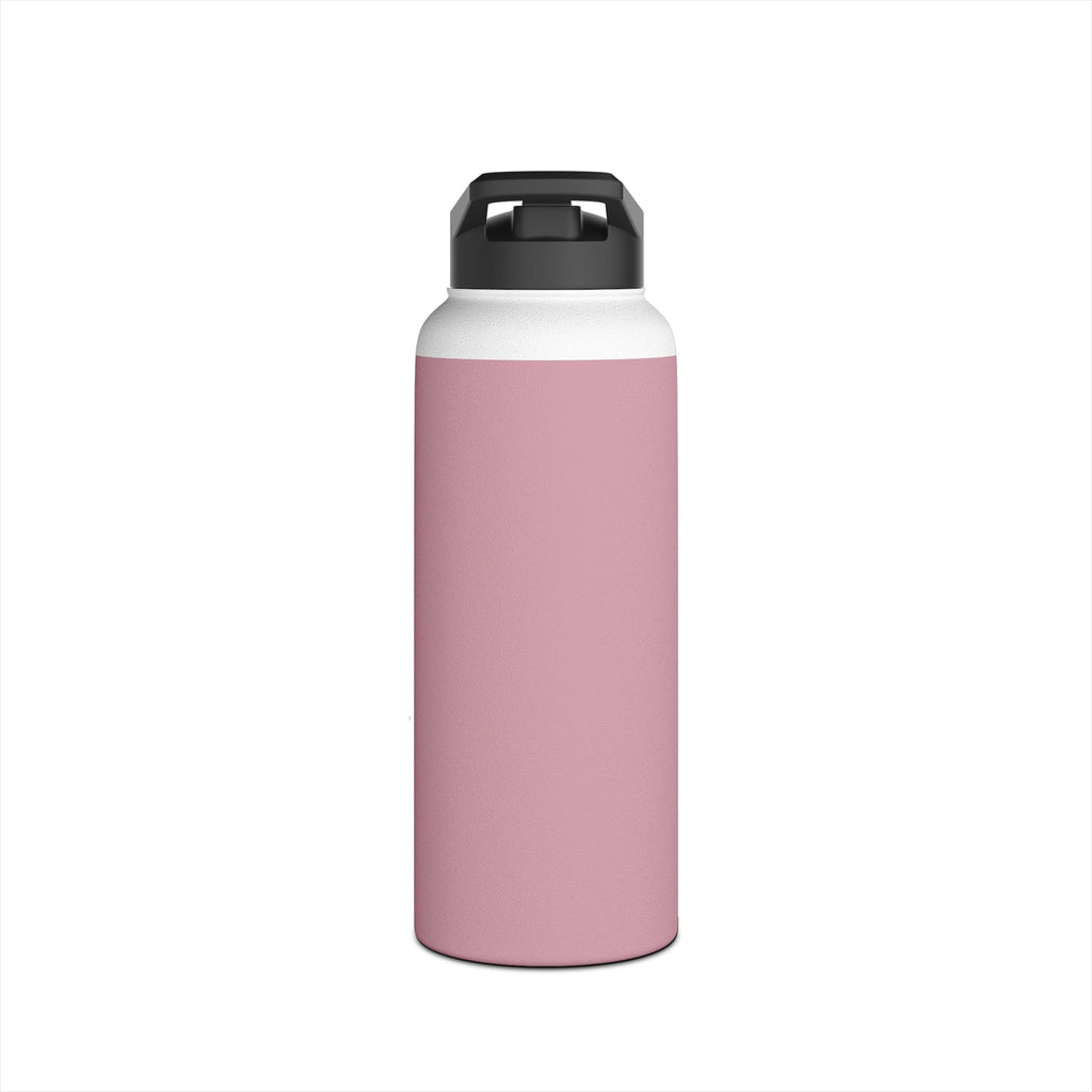 Pink Track Life Stainless Steel Water Bottle — "Work. Build. Repeat." Sports Bottle