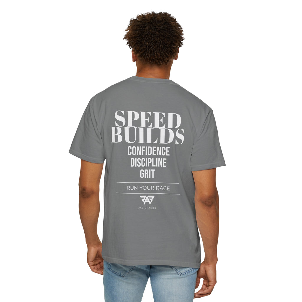 Speed Builds T-Shirt — Motivational 'Speed Builds' JAB Brands Graphic Tee